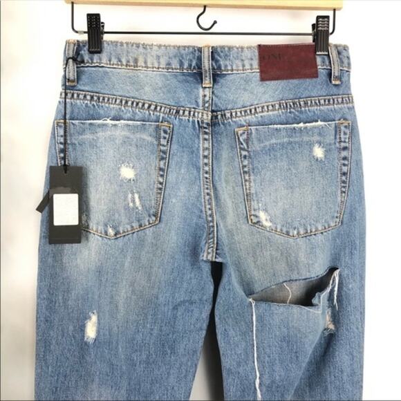 One Teaspoon Blue Buoy Awesome Baggies Cropped Jeans Sz 25 Ripped Booty Flirty - Picture 8 of 11